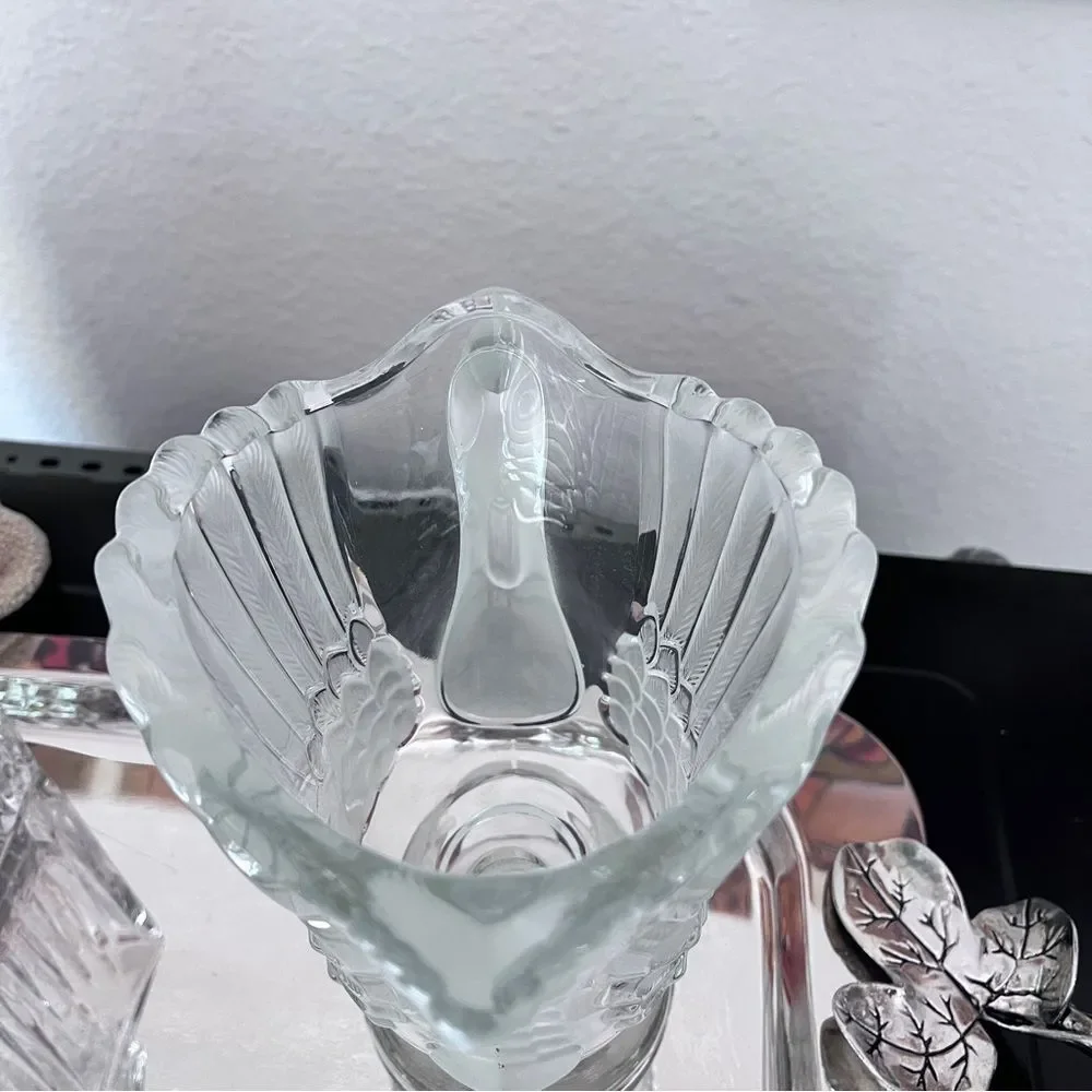 Mikasa Walther Vintage Frosted Lead Crystal Swan Pitcher